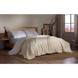 Cozy Earth King Duvet Cover + Matching Shams + travel bag, natural linen